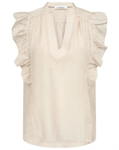 Co'Couture - AviCC Lace V-Top - Mink